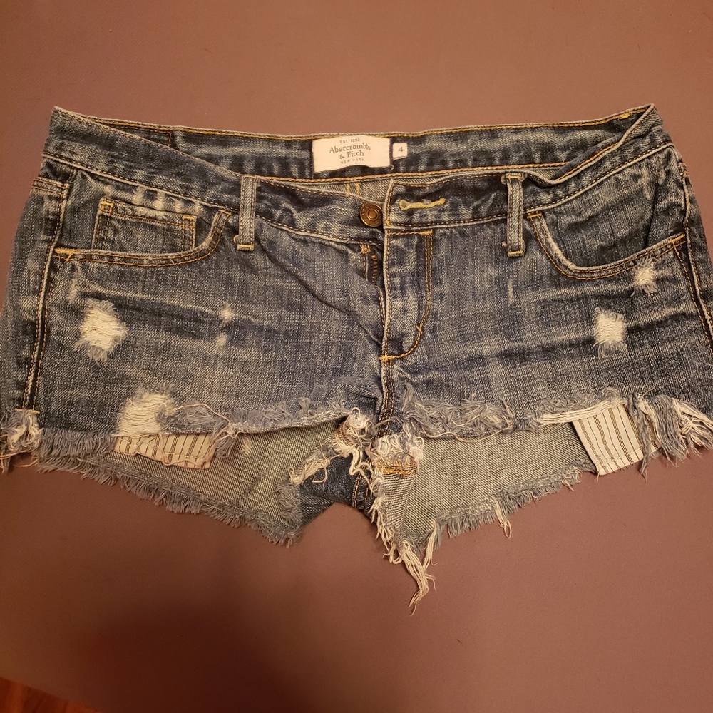 Abercrombie distressed denim shorts